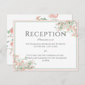 Botanische roze en groene Boho Reception Kaart (Voorkant / Achterkant)