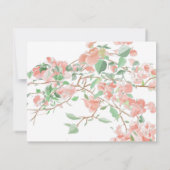 Botanische roze en groene Boho sparen de Kaart Dat (Achterkant)