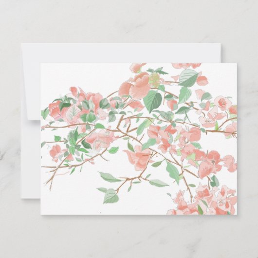 Botanische roze en groene Boho sparen de Kaart Dat (Achterkant)