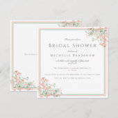 Botanische roze en groene Boho Vrijgezellenfeest Kaart (Voorkant / Achterkant)