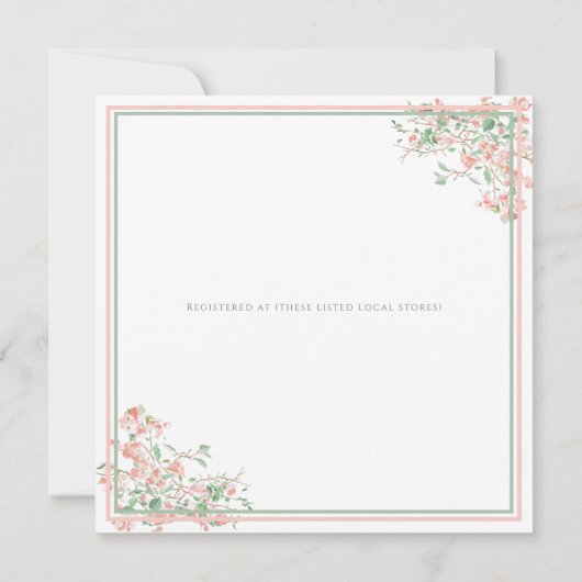 Botanische roze en groene Boho Vrijgezellenfeest Kaart (Achterkant)