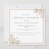 Botanische roze en groene Boho Vrijgezellenfeest Kaart (Voorkant)