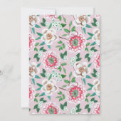 Botanische roze en groene handbeschilderde floraal kaart (Achterkant)