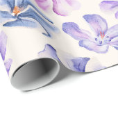 Botanische roze en paarse bloemen cadeaupapier (Rol Hoek)