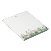 Botanische roze flamingo Floral Garland Custom Notitieblok (Schuin)