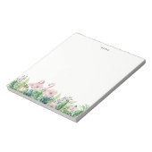 Botanische roze flamingo Floral Garland Custom Notitieblok (Linkerzijde)