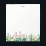 Botanische roze flamingo Floral Garland Custom Notitieblok<br><div class="desc">Botanische roze flamingo Floral Garland Custom Notitieblok | Een waterverf van een vrouwelijk en griesachtig notitieblok illustraties van wazige roze bloemen,  flamingo en tropische bladeren. Dit zal een perfect tropisch accent zijn voor je kantoor.</div>