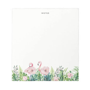 Botanische roze flamingo Floral Garland Custom Notitieblok