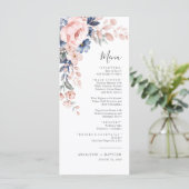 Botanische roze Floral botanische legante bruiloft Menu (Staand voorkant)