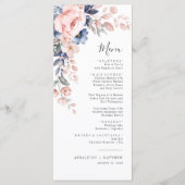 Botanische roze Floral botanische legante bruiloft Menu (Voorkant)