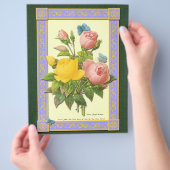 Botanische Roze Gele Rozen Custom Flyer (Hand)