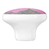 Botanische roze geranium bloem op elke kleur keramische knop (Zijkant)