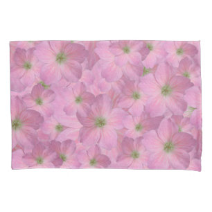 botanische roze geranium kussensloop