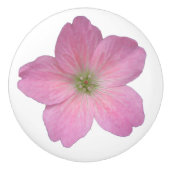 Botanische roze geraniumventiel op elke kleur keramische knop (Voorkant)