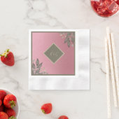 Botanische Roze Glitter Glam Bruiloft Servet (Insitu)