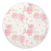 Botanische roze gouden bloemen keramische knop (Voorkant)