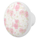 Botanische roze gouden bloemen keramische knop (Rechts)