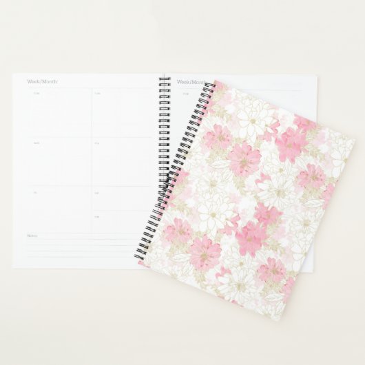 Botanische roze gouden bloemen planner (Display)