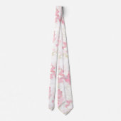 Botanische roze gouden bloemen stropdas (Achterkant)