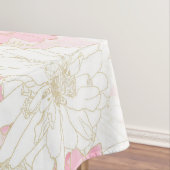 Botanische roze gouden bloemen tafelkleed (Voorbeeld)