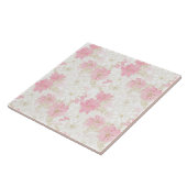 Botanische roze gouden bloemen tegeltje (Zijkant)