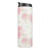 Botanische roze gouden bloemen thermosbeker (Geroteerd rechts)