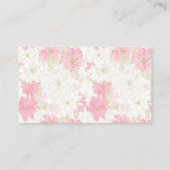 Botanische roze gouden bloemen visitekaartje (Achterkant)