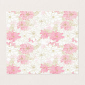 Botanische roze gouden bloemen visitekaartje (Buitenkant ongevouwen)