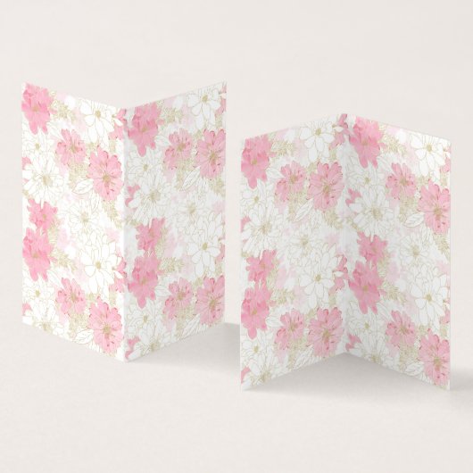 Botanische roze gouden bloemen visitekaartje (Binnen en buitenkant)