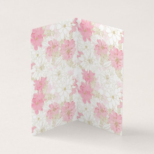 Botanische roze gouden bloemen visitekaartje (Binnen)