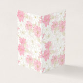 Botanische roze gouden bloemen visitekaartje (Buitenkant)