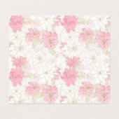 Botanische roze gouden bloemen visitekaartje (Binnenkant ongevouwen)