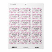 Botanische roze grijze waterverf romantische rozen etiket (Full Sheet)