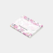 Botanische roze grijze waterverf romantische rozen post-it® notes (Schuin)
