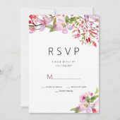 Botanische roze kersenbloesem zomer RSVP Kaart (Voorkant)
