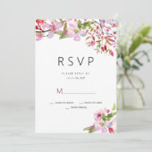 Botanische roze kersenbloesem zomer RSVP Kaart (Staand voorkant)