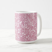 Botanische roze koffiemok (Voorkant rechts)