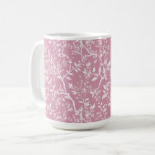 Botanische roze koffiemok (Voorkant links)