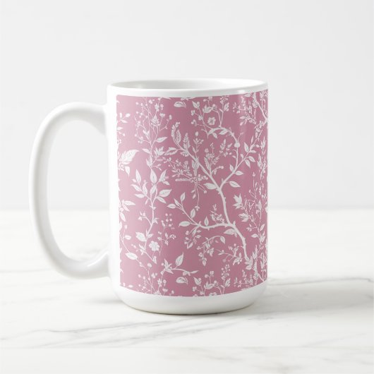 Botanische roze koffiemok (Links)