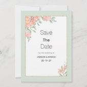 Botanische roze koraal mint lente flora Save The D Kaart (Voorkant)