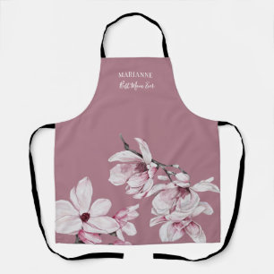Botanische roze Magnolia Best Mam Ever Schort