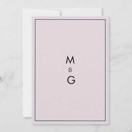 Botanische roze mauve groene bloem Save the Date Kaart (Achterkant)