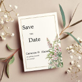 Botanische roze mint bloem boeket Save the Date Kaart