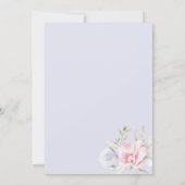 Botanische roze mint groen lila bloemenbruiloft kaart (Achterkant)