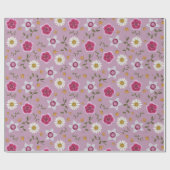 Botanische Roze Moderne Wildflower Hand-Drawn Cadeaupapier (Vlak)