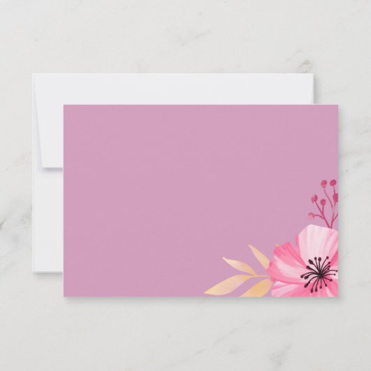 Botanische roze oranje waterverf bloemen Bruidsmei Kaart (Achterkant)