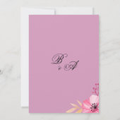 Botanische roze oranje waterverf bloemen Dank u Kaart (Achterkant)