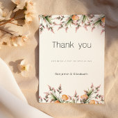 Botanische roze oranje zomerbloemen Dank je wel Kaart