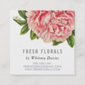 BOTANISCHE ROZE PEONY bloem stijlvolle  bloemen Vierkante Visitekaartje (Voorkant)