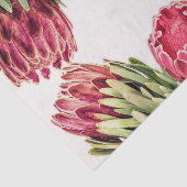 Botanische roze Protea Floral Favor Packaging Tissuepapier (Detail)